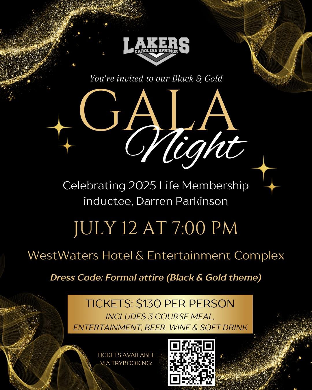 🚨 BOOKINGS CLOSE SOON FOR OUR BLACK AND GOLD GALA 🚨
There are only two days left to book your ticket for our annual Gala Night! We warmly invite you to join us on Saturday, 12th July at WestWaters Hotel & Entertainment Complex for an evening o