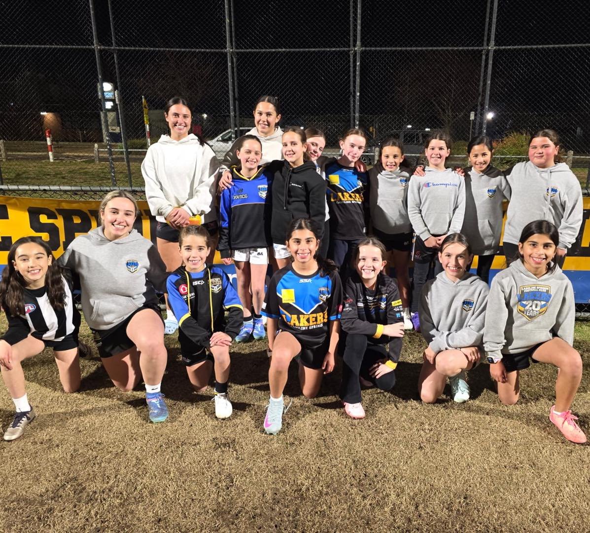 During the bye week, the U10 Girls players, families, and supporters enjoyed a great night.
Senior Women's players, Jacinta, Charlize and Nyomi, conducted a special training session for the U10 Girls, supporting the girls at the beginning of their f