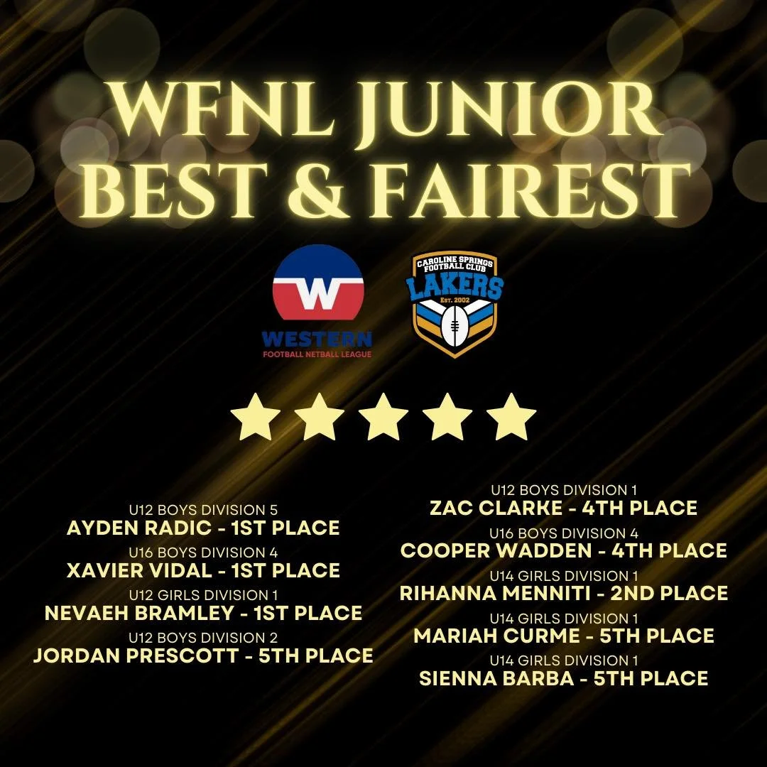 We wish to congratulate our junior players who were invited to the WFNL Junior Presentation last night, in recognition of a League Top 5 Best and Fairest finish!

With nine players representing our club, it was a huge night for our juniors, and even 