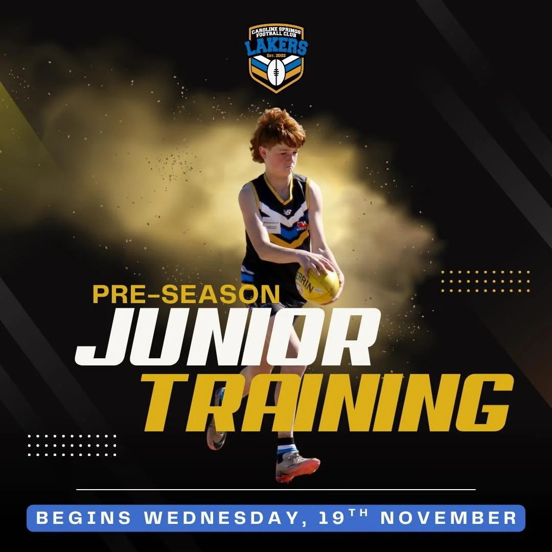 We&rsquo;re excited to announce that junior pre-season will commence THIS WEDNESDAY!!

All junior teams will be training at Town Centre Reserve. Swipe across to see your time ➡️

Training will continue on Wednesdays, concluding on 10th December.

STR
