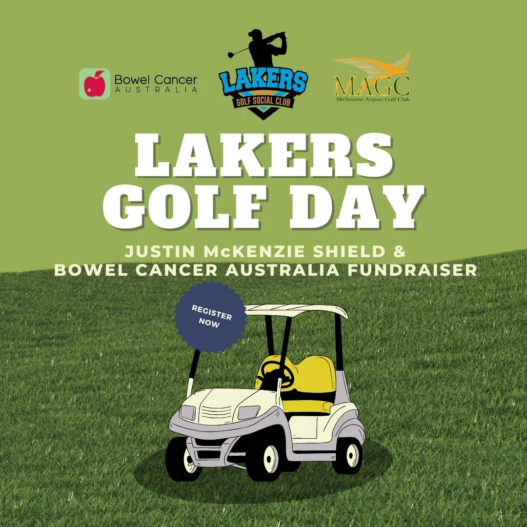 Don't forget that tickets for our annual golf day, hosted at Melbourne Airport Golf Club, close tomorrow! Join us and test your swing as we play off for the Justin McKenzie Shield ⛳️ 

This year, we will once again be raising funds for Bowel Cancer A