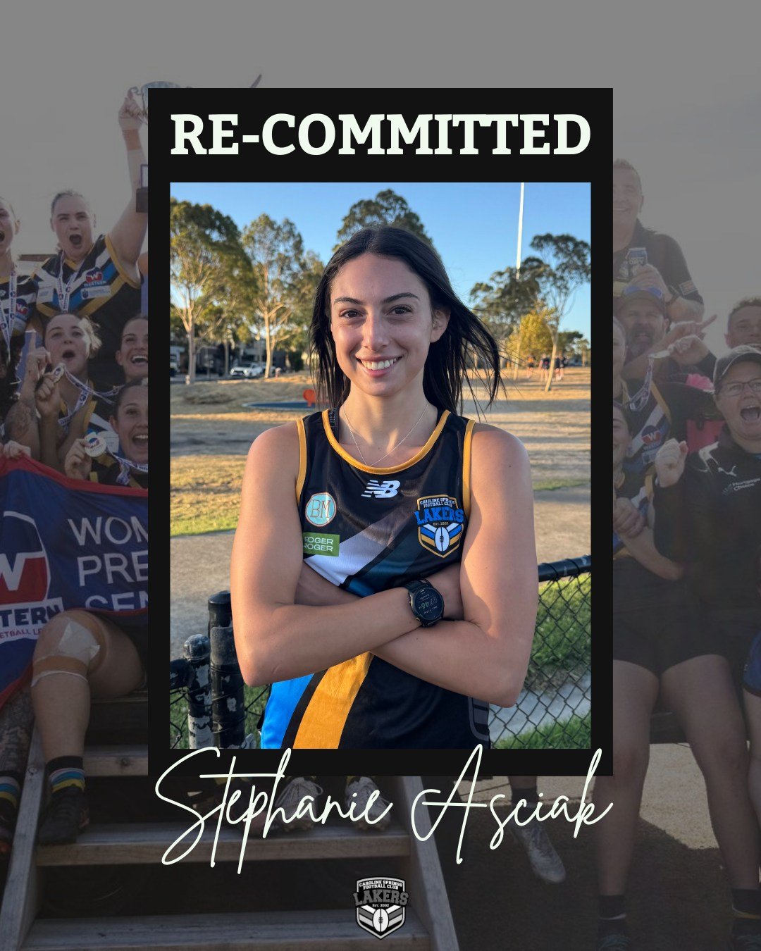 We're excited to announce that Stephanie Asciak and Molly Eastman have re-committed to the Lakers for 2026!

One of our first ever female players, Steph has been part of the Lakers since 2015 and has gone from strength to strength in her football jou