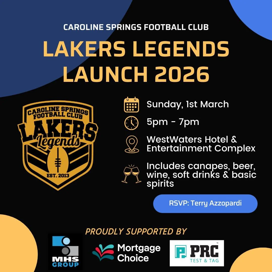 Last call for anyone wanting to be a Legend in 2026 and join us for the launch this Sunday!

All Lakers Legends are invited to join us on Sunday, 1st March from 5pm in the Lobby Lounge at WestWaters Hotel &amp; Entertainment Complex  for canapes and 