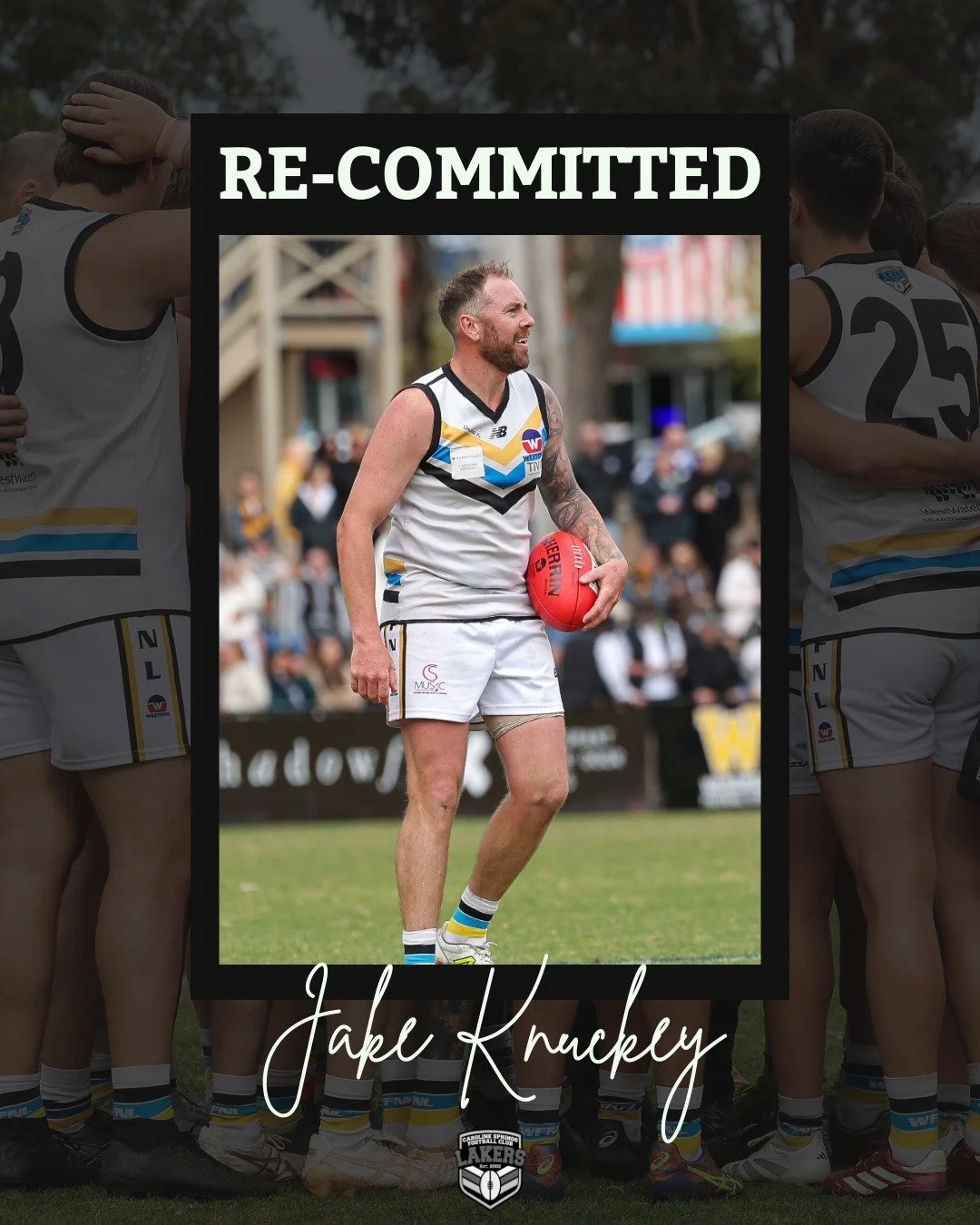 Three huge signings to kick off your day as the veterans put pen to paper for another season 🔥

Led by the skipper, Jake Knuckey, it's great to have the boys back as they aim to go one better in 2026 💪

💛💙🖤🤍

#csfc #carolinesprings #lakers #gol