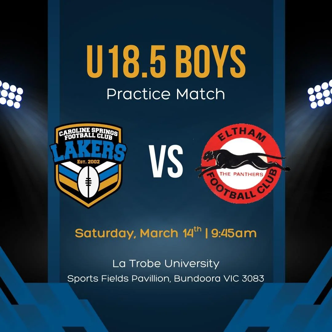 FOOTY IS BACK 🙌

We're absolutely pumped to have footy back this weekend as some of our senior teams have their first practice matches of the year.

Our U18.5 Boys will kick off the season tomorrow morning against Eltham at 9:45am, with their match 