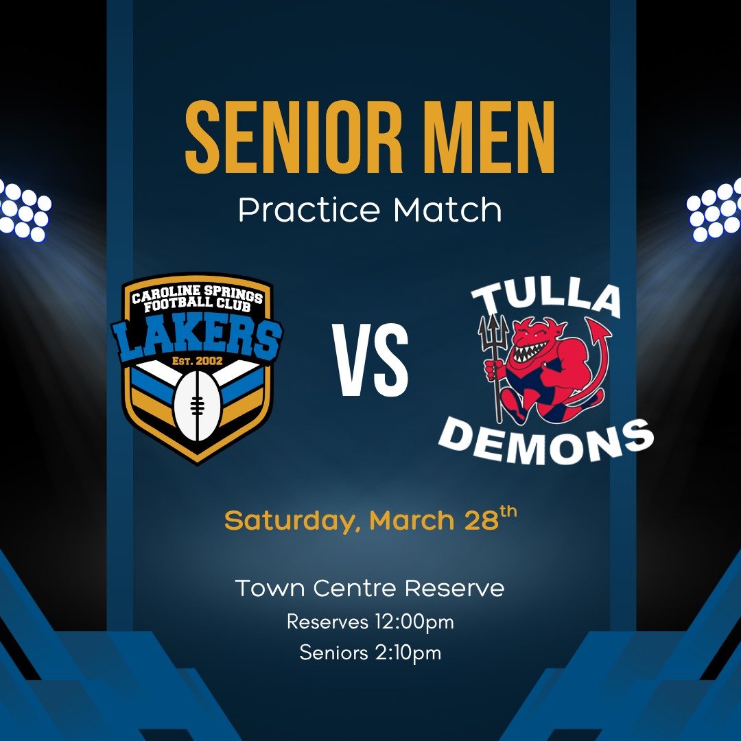 The final round of senior practices matches is on tomorrow at the home of the Lakers!

The U18.5 Boys will kick off the morning at 10am in an intra-club match before the Reserves and Senior Men take on Tullamarine in their last hit out before the sea