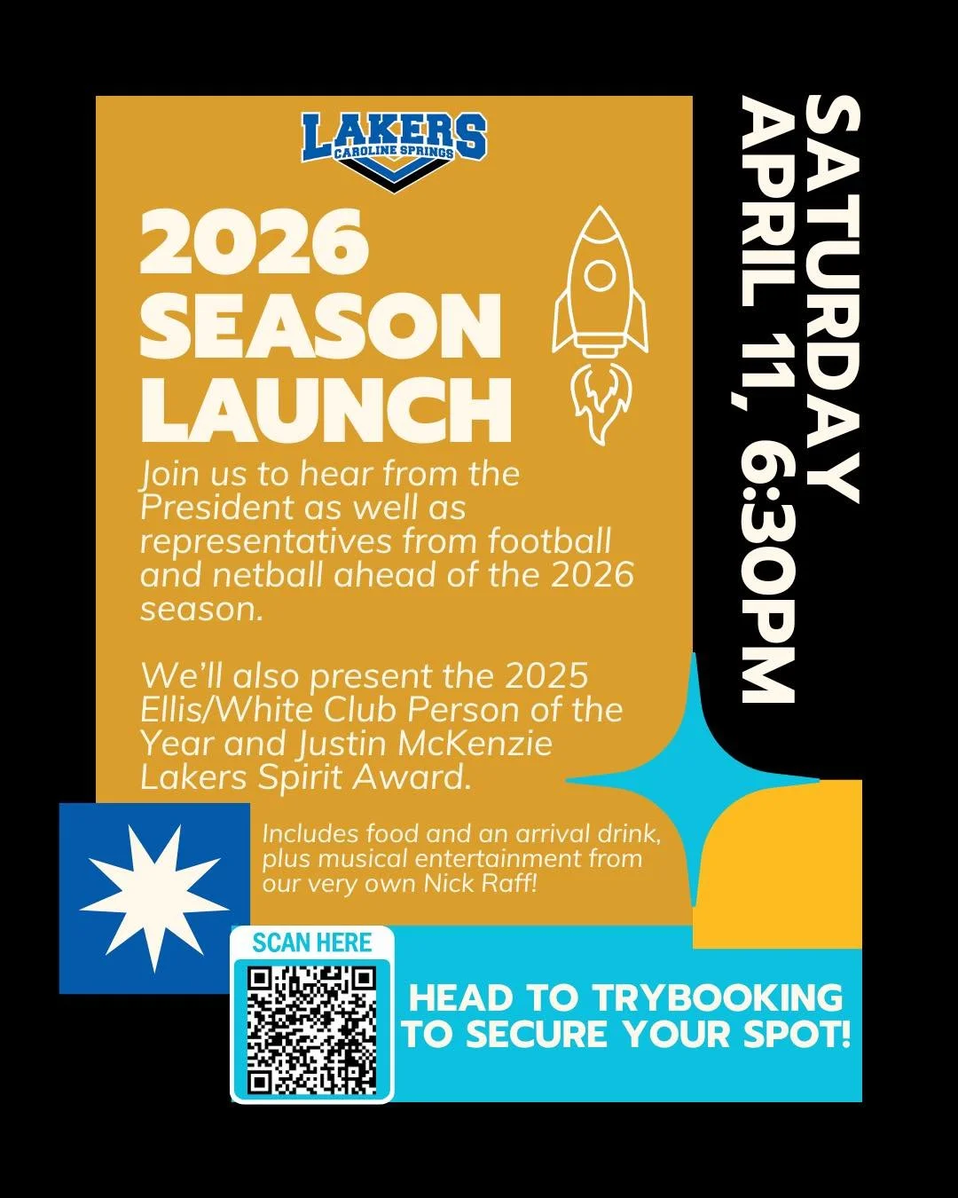 ONE WEEK TO GO!

Join us as we officially launch the 2026 season and hear from our President, Senior Men&rsquo;s and Senior Women&rsquo;s coaches, Div 1 &amp; 2 WFNL Netball representatives, junior football representatives, and committee members. It 