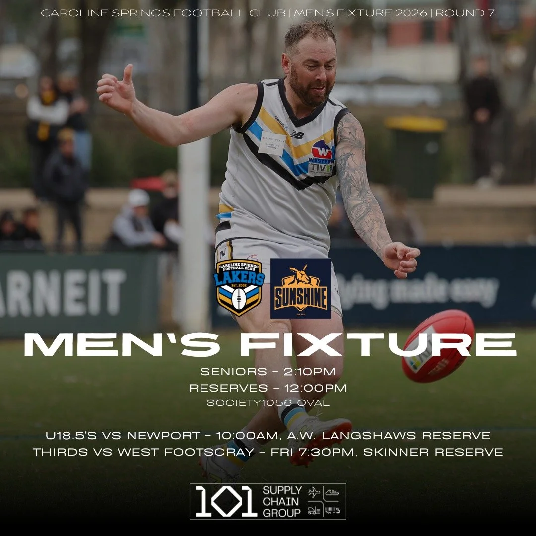Lots of footy action coming up as all seven senior sides are in action across the weekend!

The Thirds will kick off the weekend tonight at Skinner Reserve as they look to make it three in a row and climb up the ladder in the race for finals.
Our U18