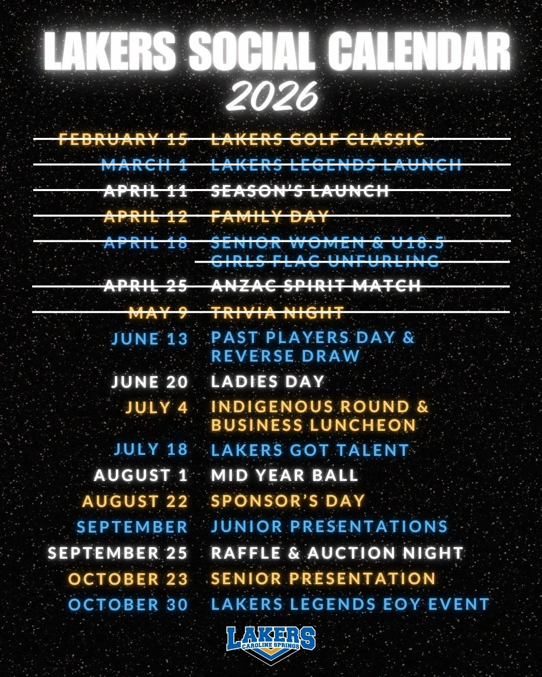 There's been plenty happening on the Social Events front but there's lots more coming your way this year!

Please note that we have shifted some dates for our upcoming events. There are a couple of tickets remaining for Ladies Day (purchase here: htt