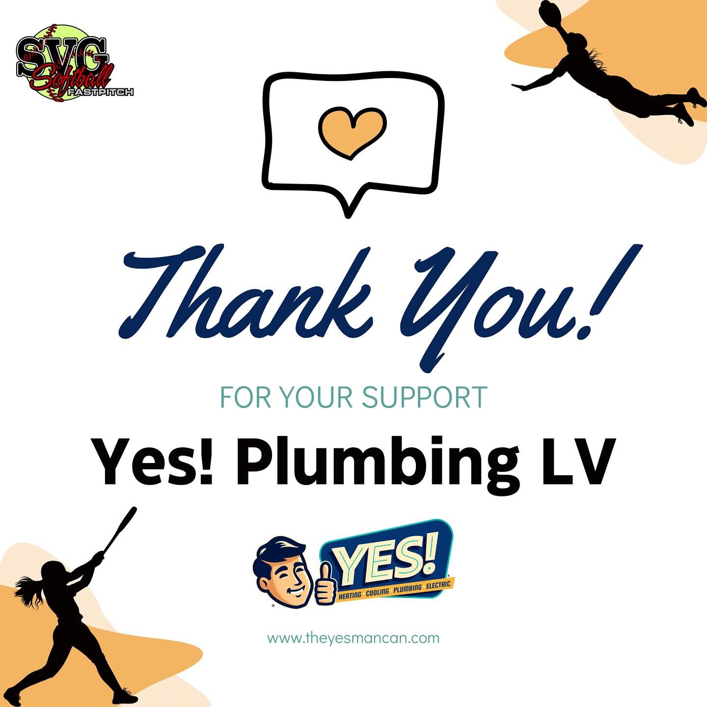 Shoutout to Yes! Plumbing LV for their sponsorship of our 14U Titans 💙 We greatly appreciate your support of the girls and our league! 🥎

Learn more about Yes! at 🔗 www.theyesmancan.com