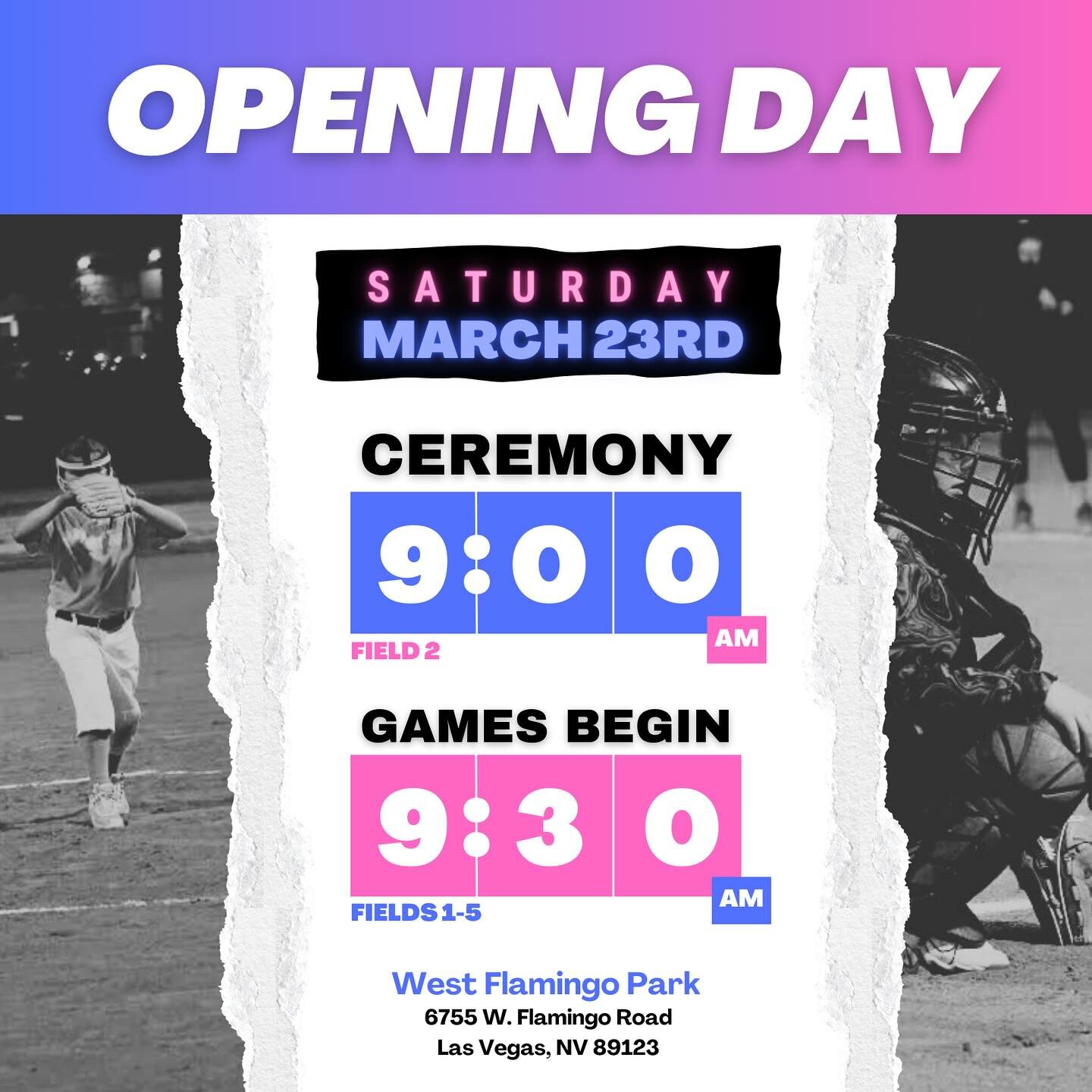 🎉 Our Opening Day is this Saturday, March 23rd! 🎉

Games are officially here for the Spring season! 🌸
Join us in kicking off the season right with a welcome ceremony and day filled with games. The ceremony will be held on field 2 at 9am. SVGS team
