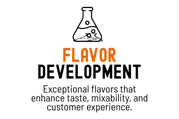 Text that says 'Add flavor' in black and orange on a white background.