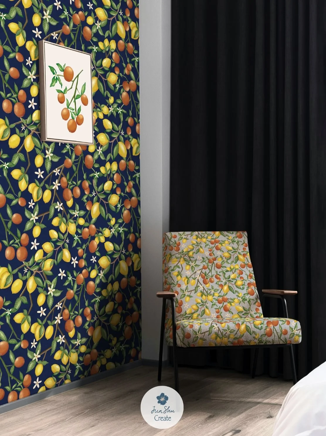 I just refreshed my Lemon &amp; Orange Botanical Mediterranean Citrus print 🌿🍋🍊 &mdash; and I couldn&rsquo;t be happier with this new layout! The flow of the branches, blossoms, and fruit feels so much more alive and balanced than before.

Hand-pa