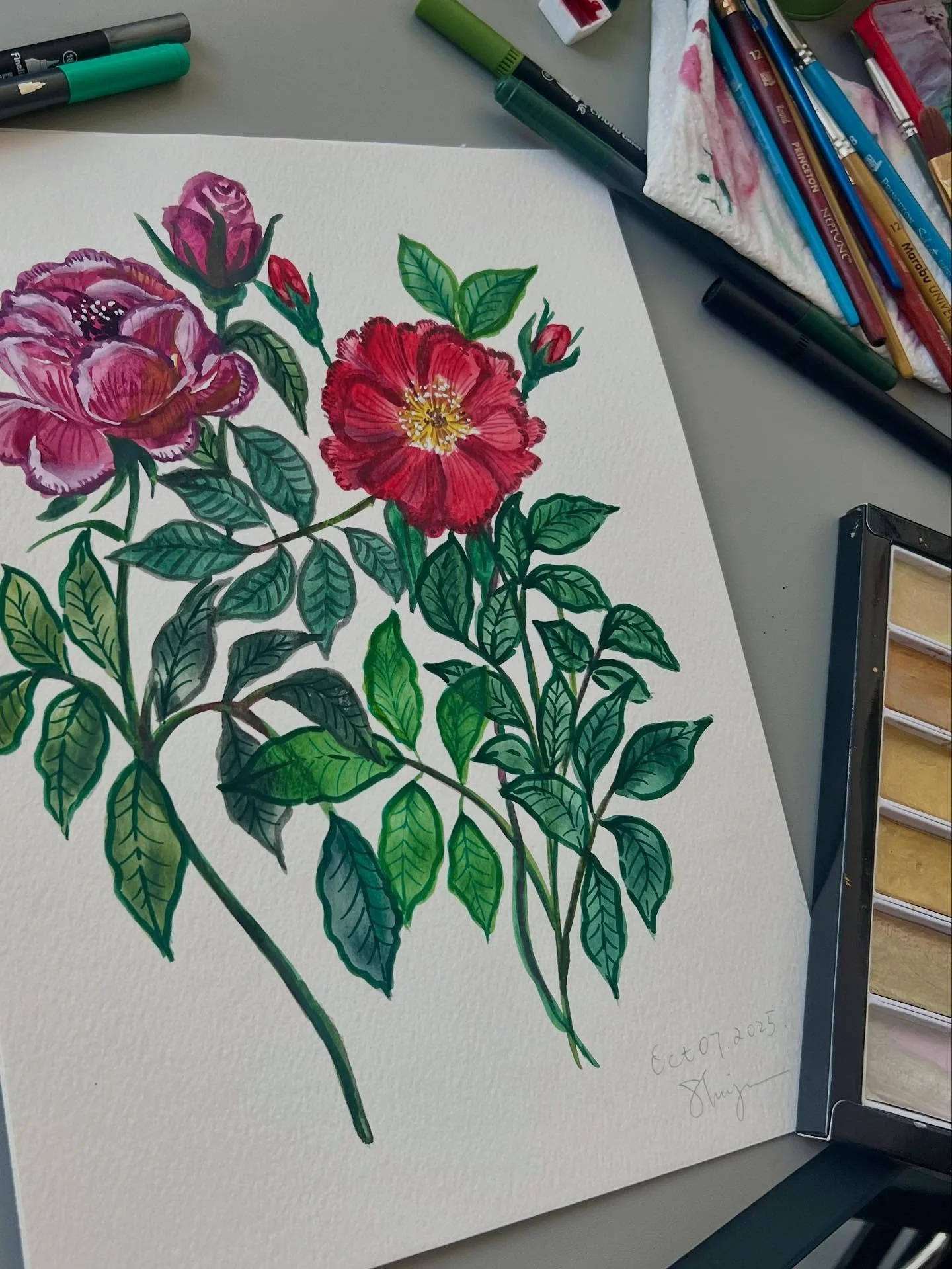 It&rsquo;s been a while since I last picked up a real brush &mdash; and it felt so peaceful.
There&rsquo;s something irreplaceable about watching watercolor flow, blending soft edges and unexpected tones together. ✨

Painting days remind me why I lov