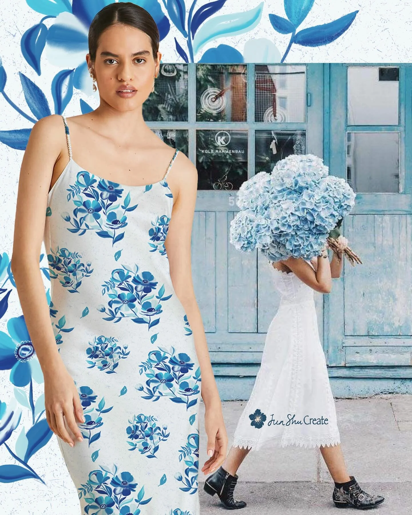 Blue bloom 🪻
A serene floral print that captures the calm beauty of hydrangea petals and sunlit mornings.
Hand-painted in layered watercolor blues, this design brings an elegant, effortless freshness perfect for resortwear, summer dresses, and fem