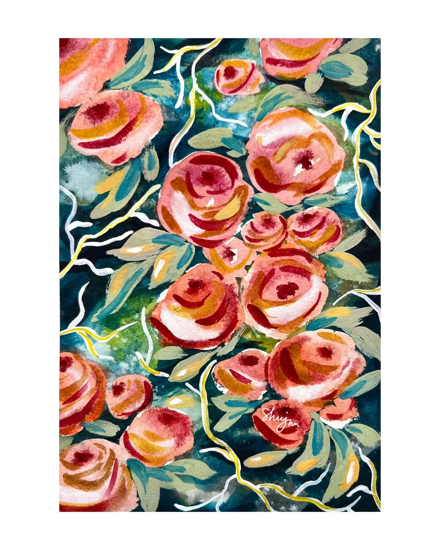 Went a bit of abstract yesterday. I like the palette though. 🐡

#makingarteveryday #abstractflowers #wallartwork #uaeartist #livinginthemoment