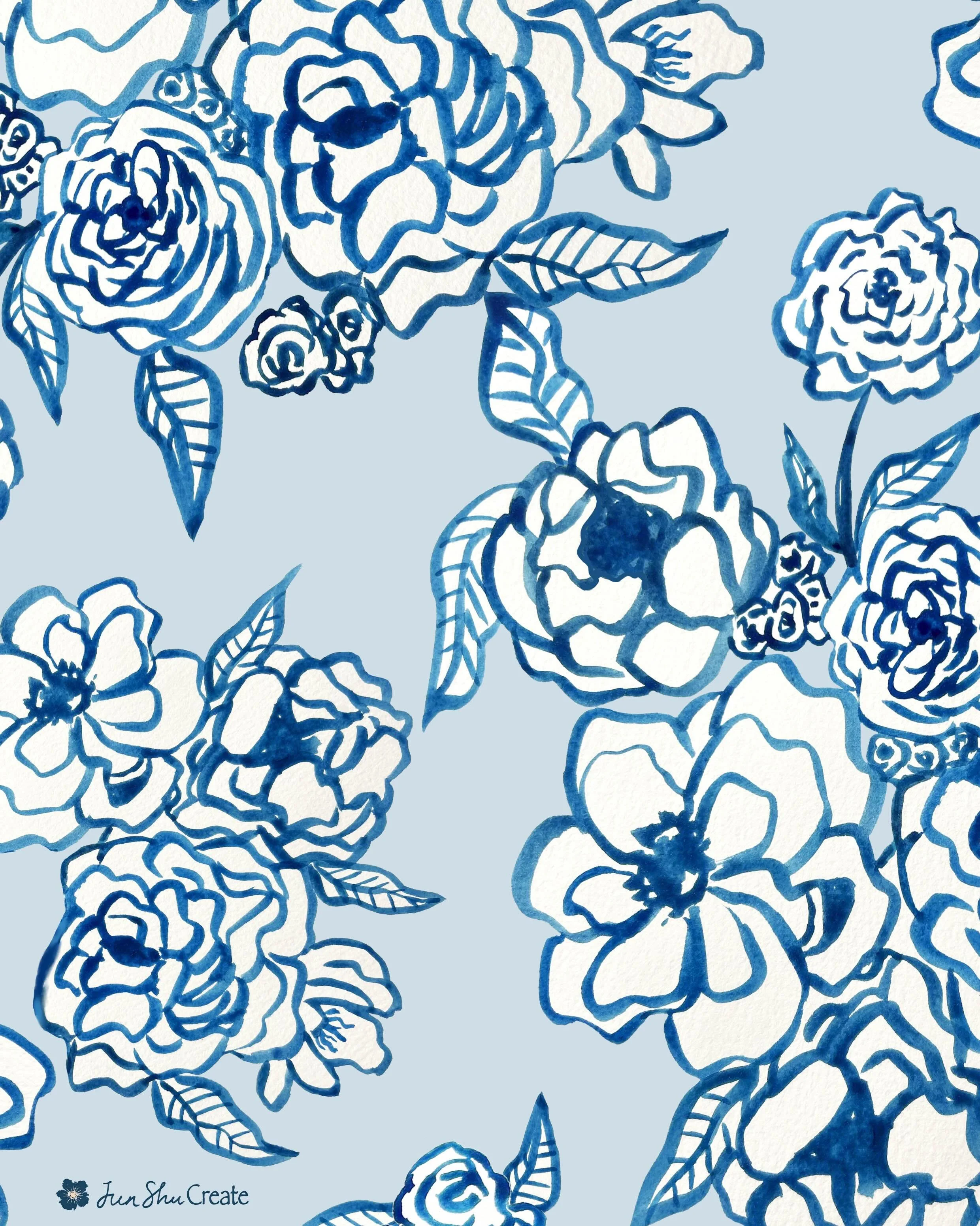 Some prints begin with a clear plan&hellip; this one didn&rsquo;t.
It started as loose brush strokes on paper, one stroke after another, until it slowly found its rhythm.

Now it lives as a soft, painterly repeat&mdash;designed to move effortlessly b