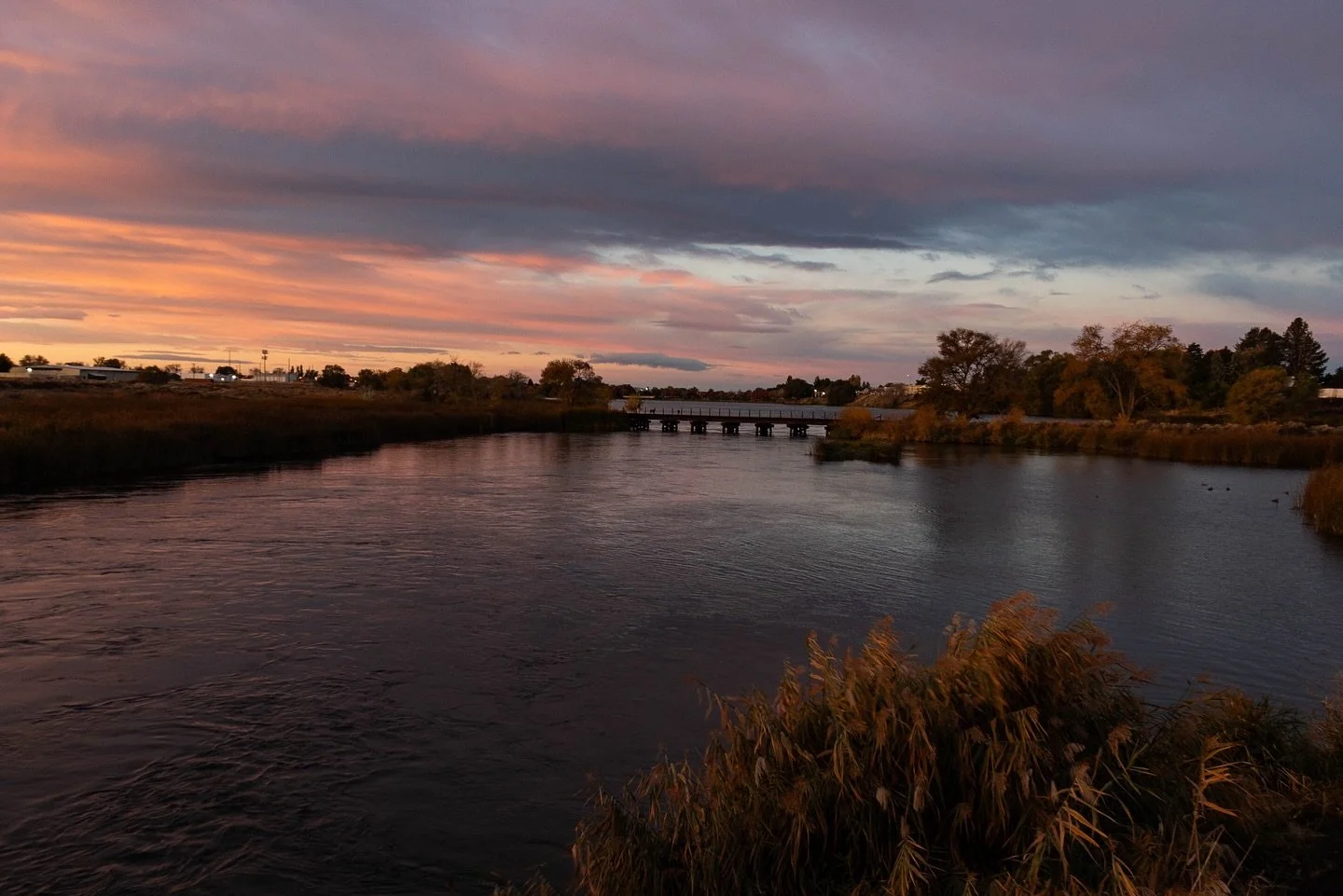 Autumn sunrise over Moses Lake.