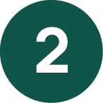 Un cercle vert foncé avec le chiffre blanc '2' au centre.