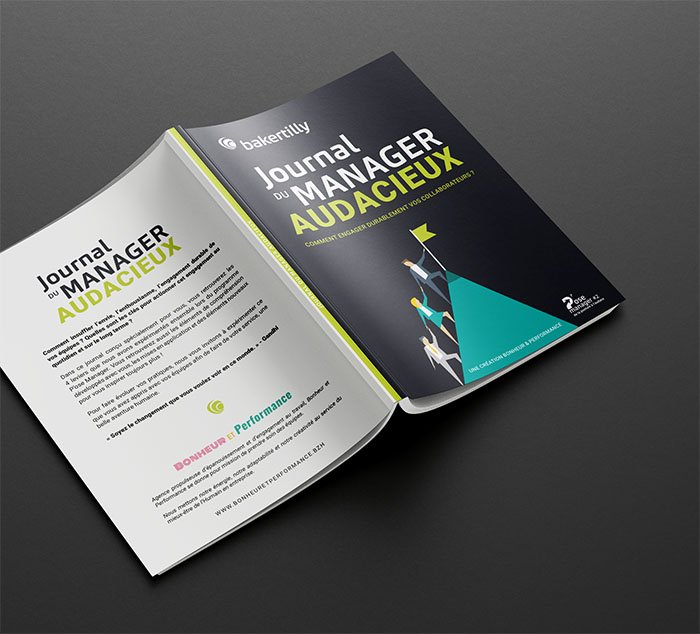 Livre de communication interne intitulé "Journal du Manager Audacieux"