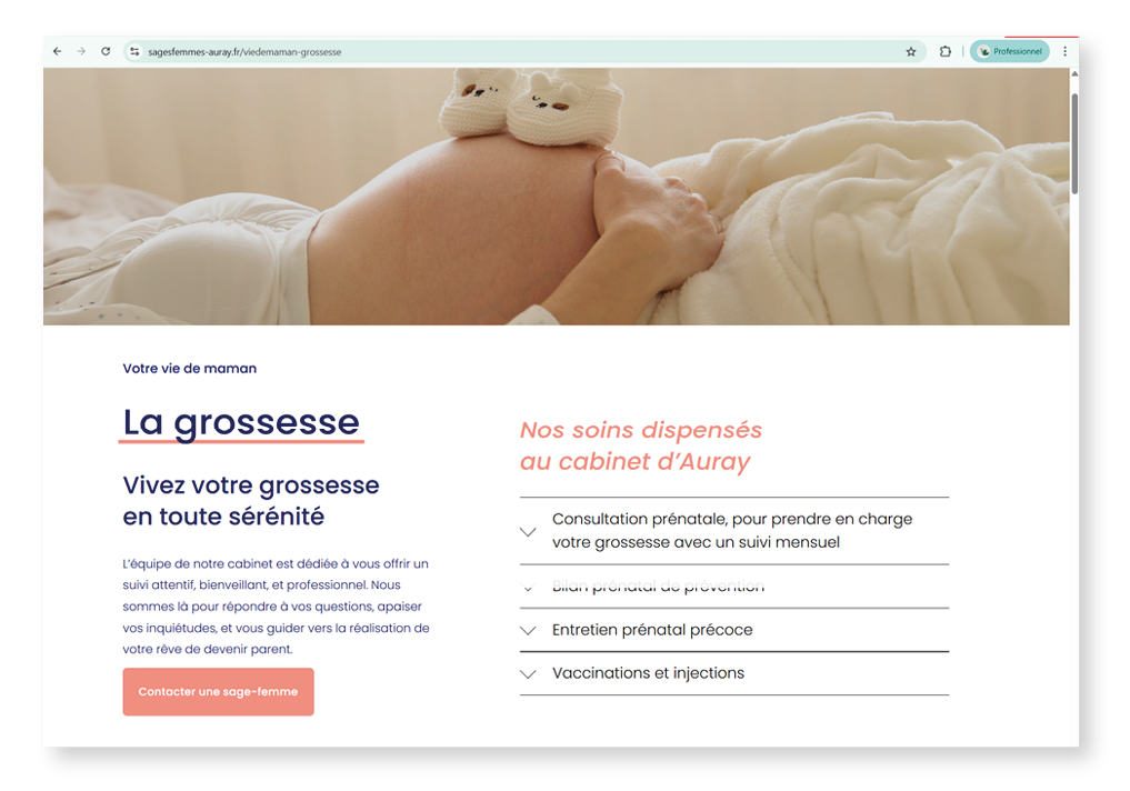 Cabinet de sages femmes d'Auray · Création site web