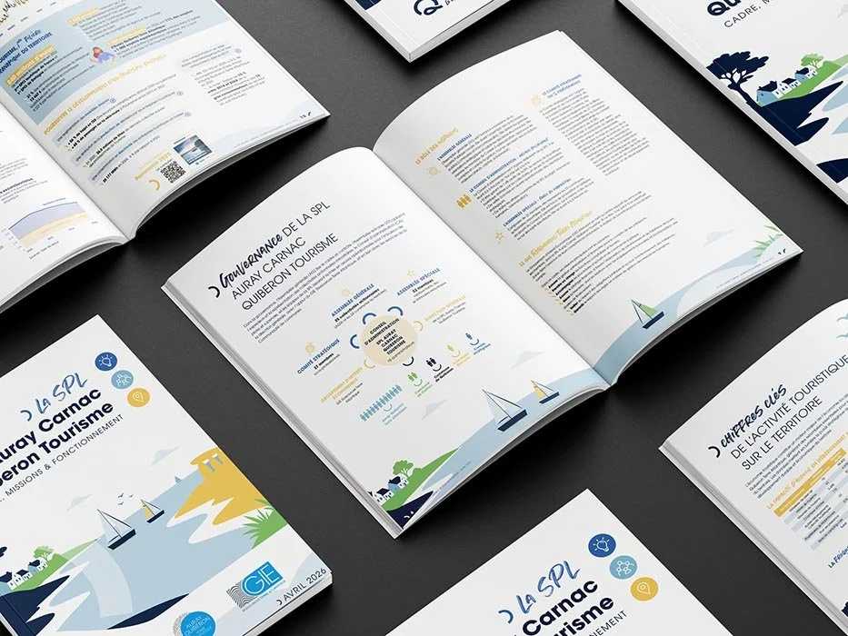 Brochure illustrant des activités touristiques liées à la mer