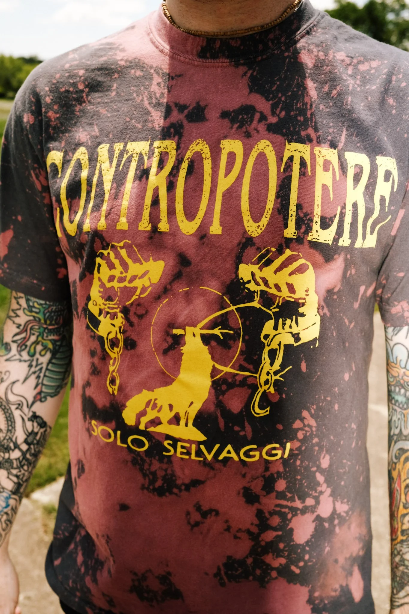 CONTROPOTERE "Solo Selvaggi" T-Shirt [Ltd. Bleach Splattered]