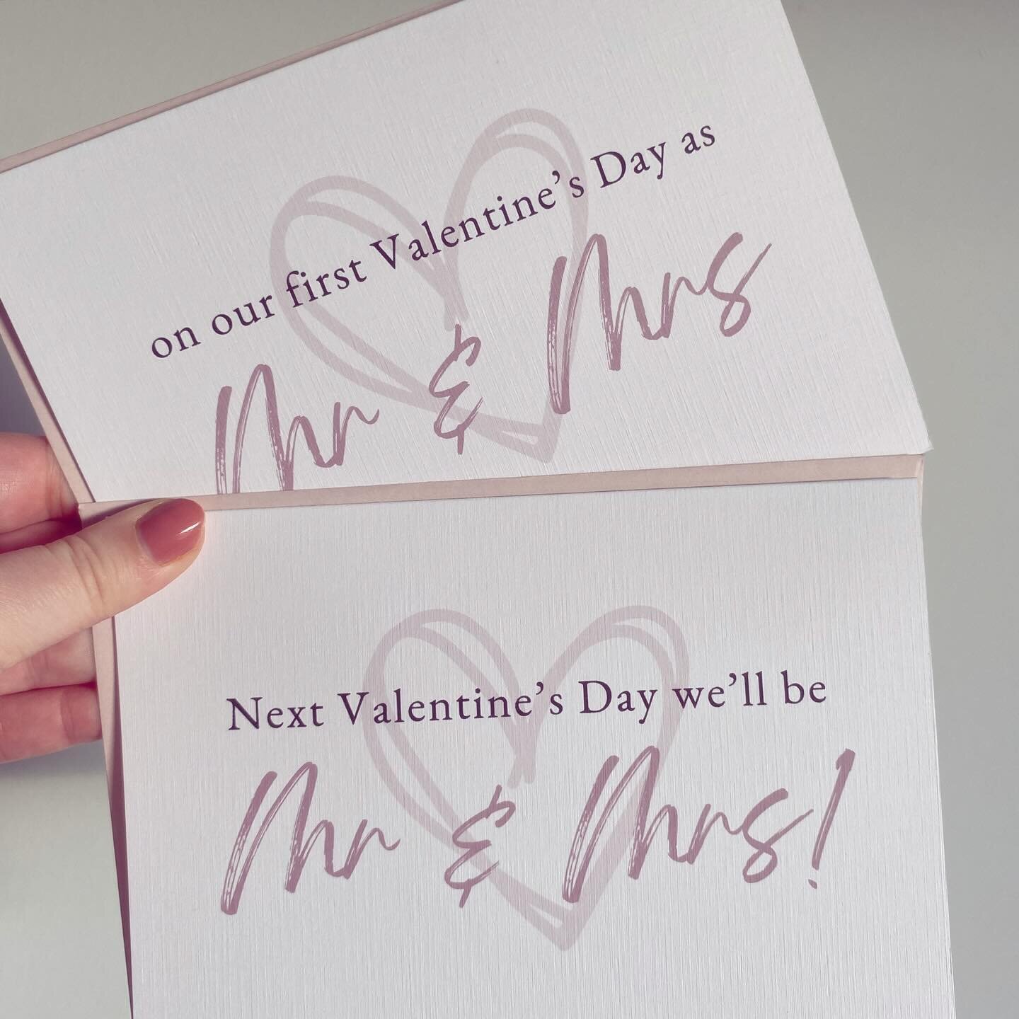 Valentines Day is around the corner and it's time to order cards for your other half! 💞 Did you marry in 2023 and it's your first V-Day as a married couple? Or are you a 2024 bride and by this time next year you'll be hitched? Available for a very s
