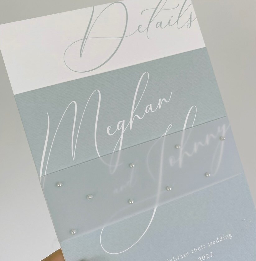 A minty twist on Meg! Added pearls to the belly band because, well why not? What do you think? 

#stationerydesigner #handmade #bespoke #weddinginvitations #weddinginvites #smallbusiness #wedding #weddingplanning #weddingstationery #weddingideas #wed