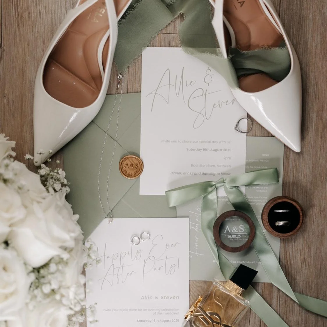 Allie &amp; Steven 🤍

Theeee dreamiest colour palette for this gorgeous couple! Sage green and white is always so soft and romantic, a trend that I honestly believe will never go out of style! 

Also the most chilled bride to work with while I was i