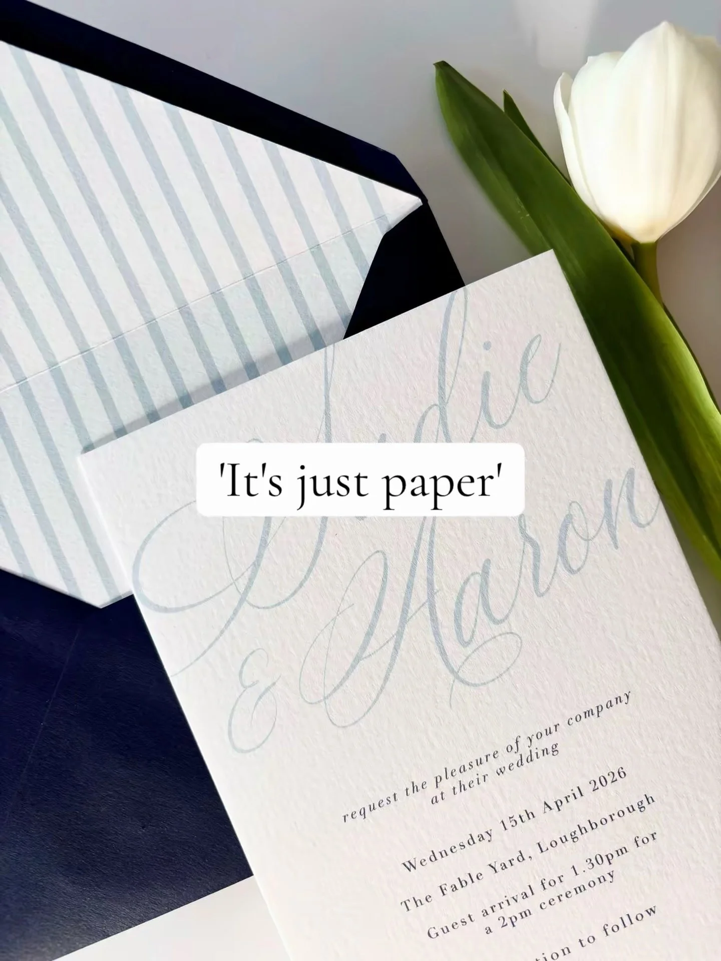 If it was 'just paper' it wouldn't be the first thing you show your guests. Before they see the venue, before they see the dress, before flowers, music etc, your invitations set the tone and create excitement for your guests. 

That's why booking a s