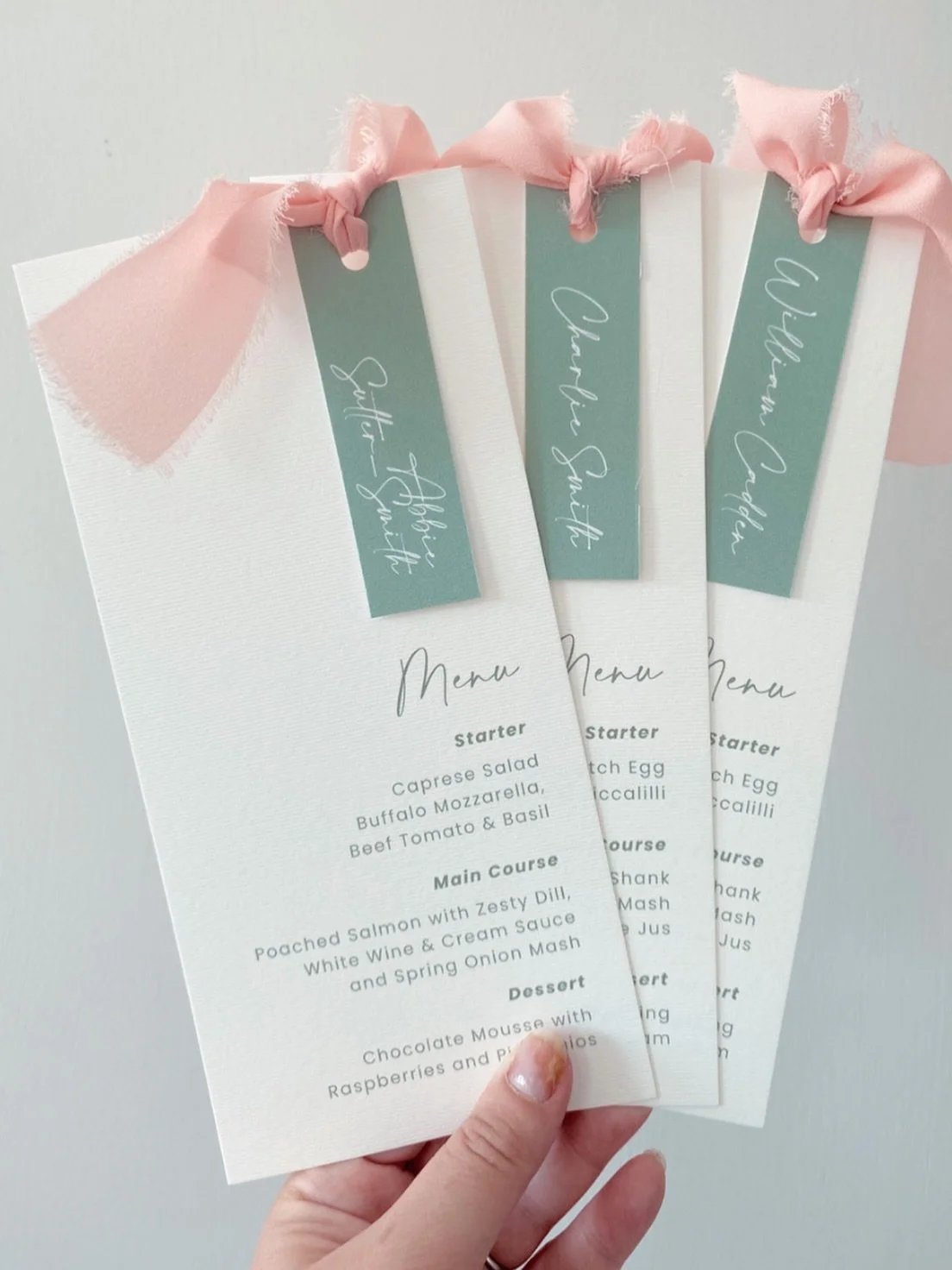 Spring weddings are coming...and this is my MOST requested menu type, the perfect way to have a pop of colour on your tables.

Not only are the a beautiful part of your decor but they are practical too....who can honestly say they remember what they 