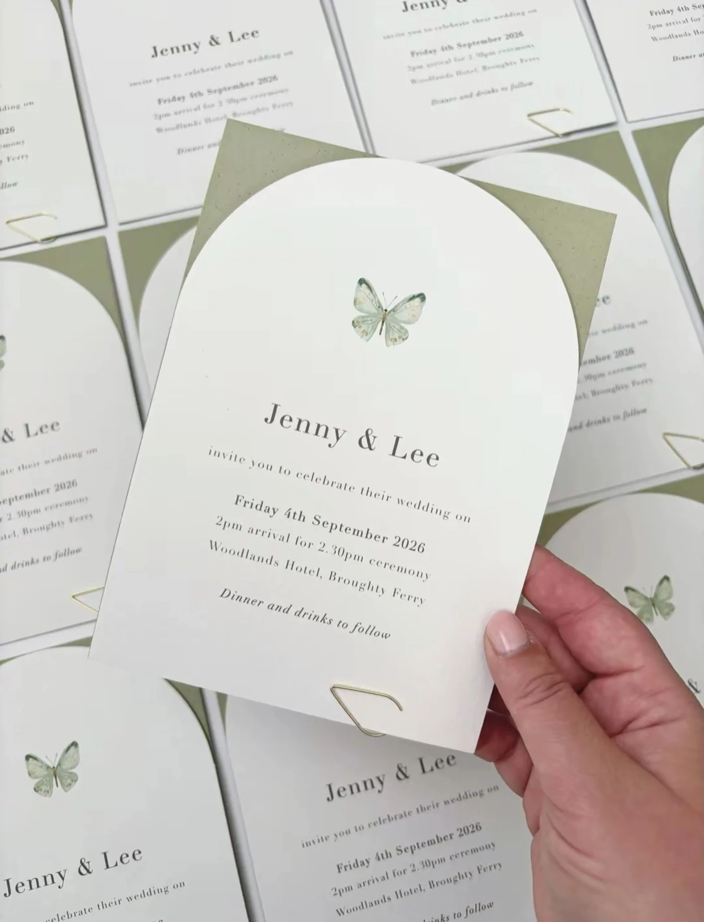 The brief was green, a bit of gold and butterflies, but keep it minimal and classy. I think the outcome turned out well, don't you? 🤍✨

Loved this suite for a gorgeous friend of mine who got married on Friday (I might still be feeling the effects to