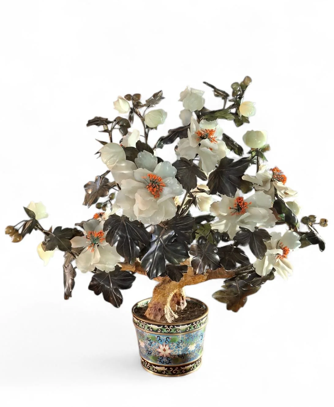 Bonsai di peonie in pietre dure