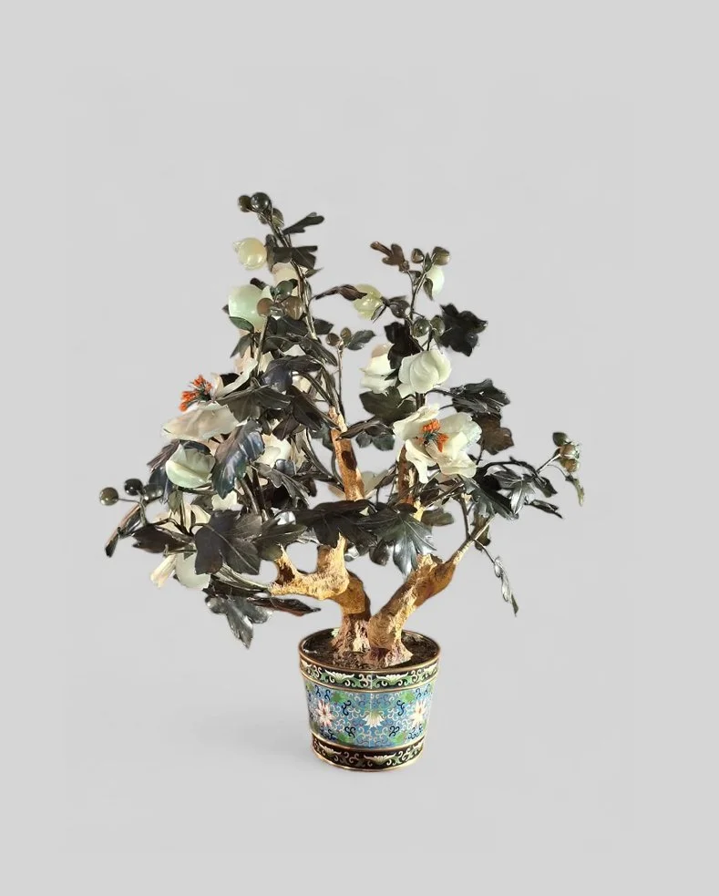 Bonsai di peonie in pietre dure