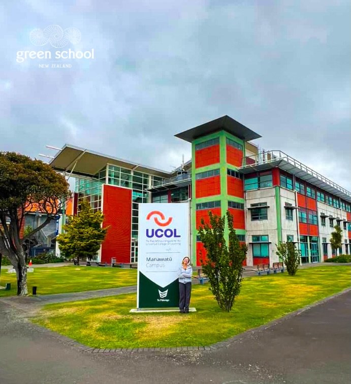 This week, we proudly acknowledge members of our Green School alumni community as they begin exciting new chapters in higher education.

Haka, pictured in front of @ucolnz has begun studying Applied Science (Medical Imaging, Level 7), and Lewis, Jess