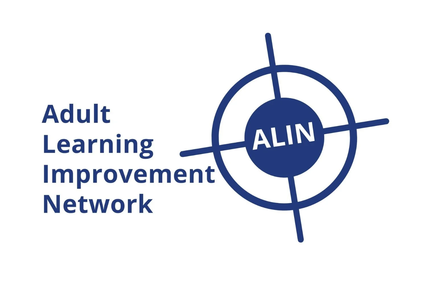 Logo of Adult Learning Improvement Network with blue target icon and letters ALIN.