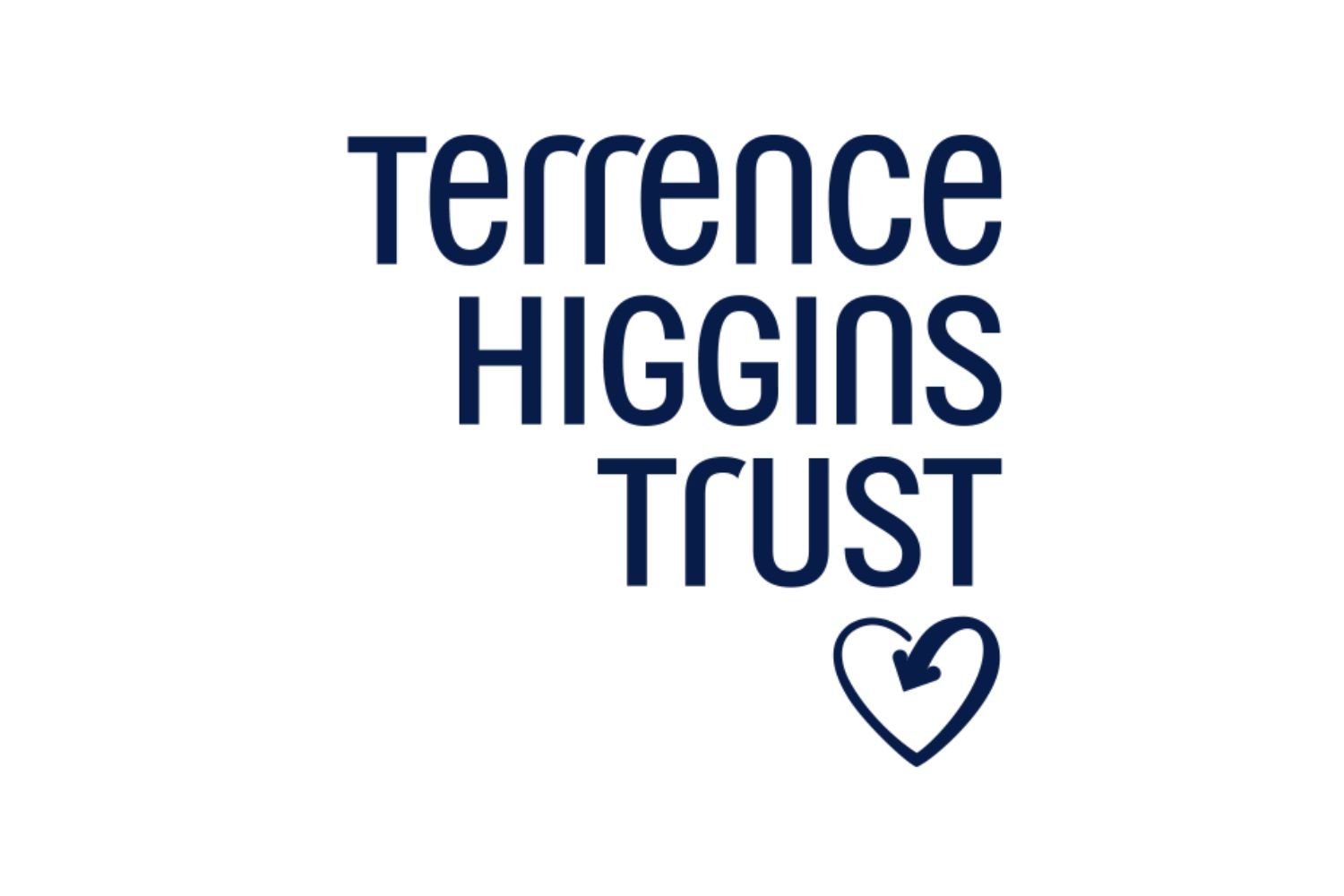 Terrence Higgins Trust logo with stylized heart design.
