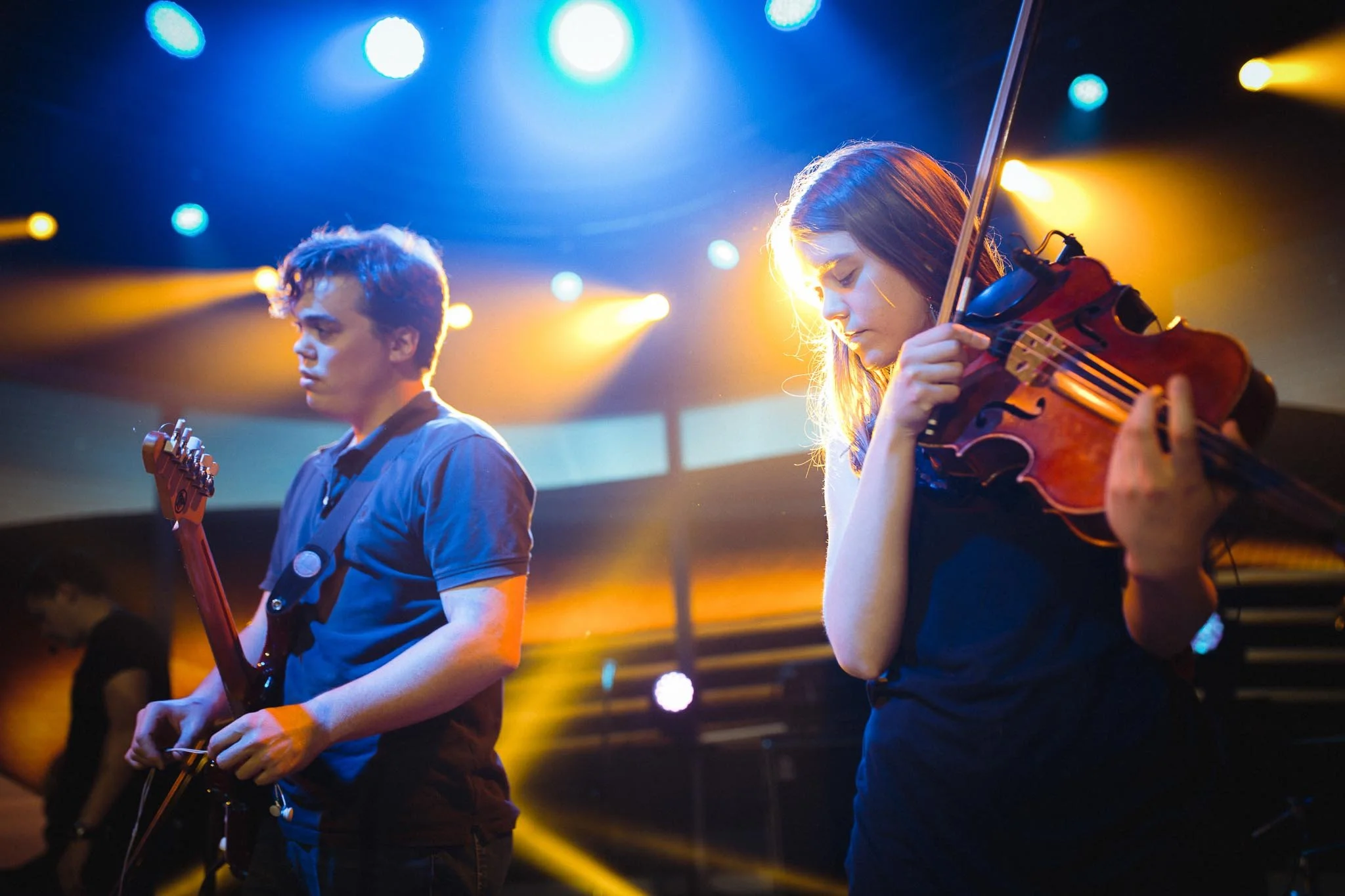 Belize y Amaia ensayan "Egos" para el concierto 'Amaia, Alfred y Amigos'. Madrid, 26 de abril de 2018. SANTI G. BARROS.