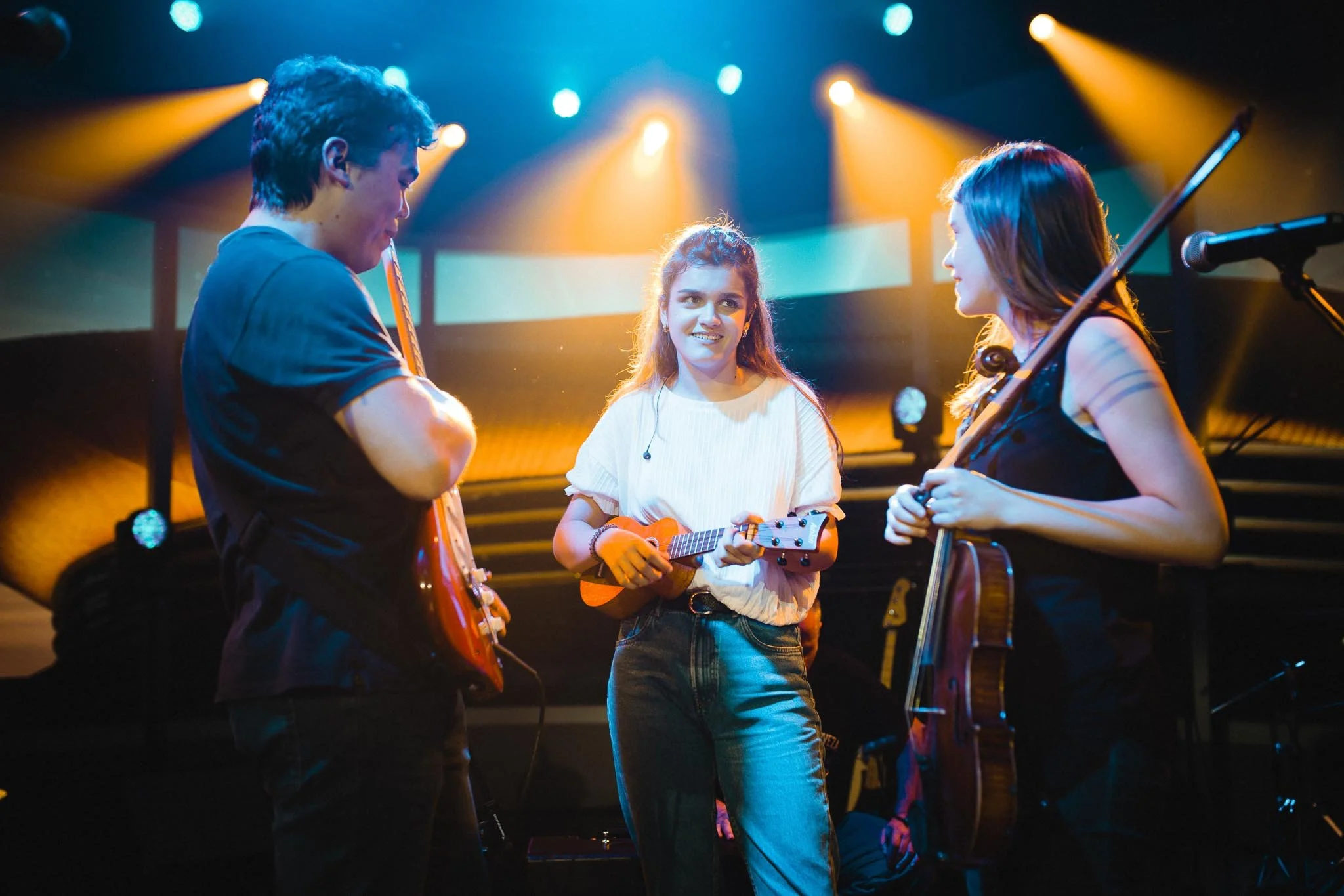 Belize y Amaia ensayan "Egos" para el concierto 'Amaia, Alfred y Amigos'. Madrid, 26 de abril de 2018. SANTI G. BARROS.