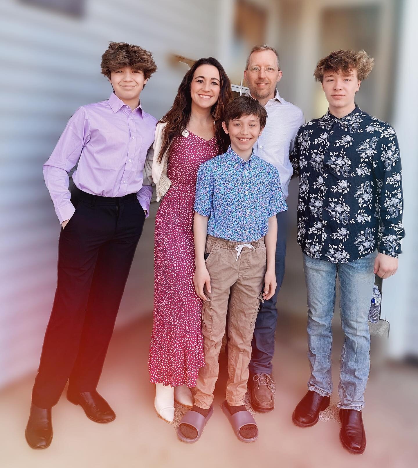 All the loves of my life on Easter. 🌅🙌🏼On our way to celebrate that Jesus rose from the grave and defeated our death. The future and beyond is nothing but hope and joy because of our purchased lives on a rugged old cross. A weapon of torture was m