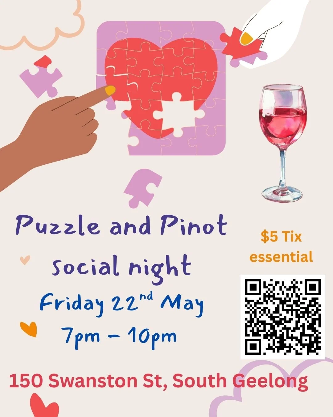 Puzzle & Pinot Auslan Social Night