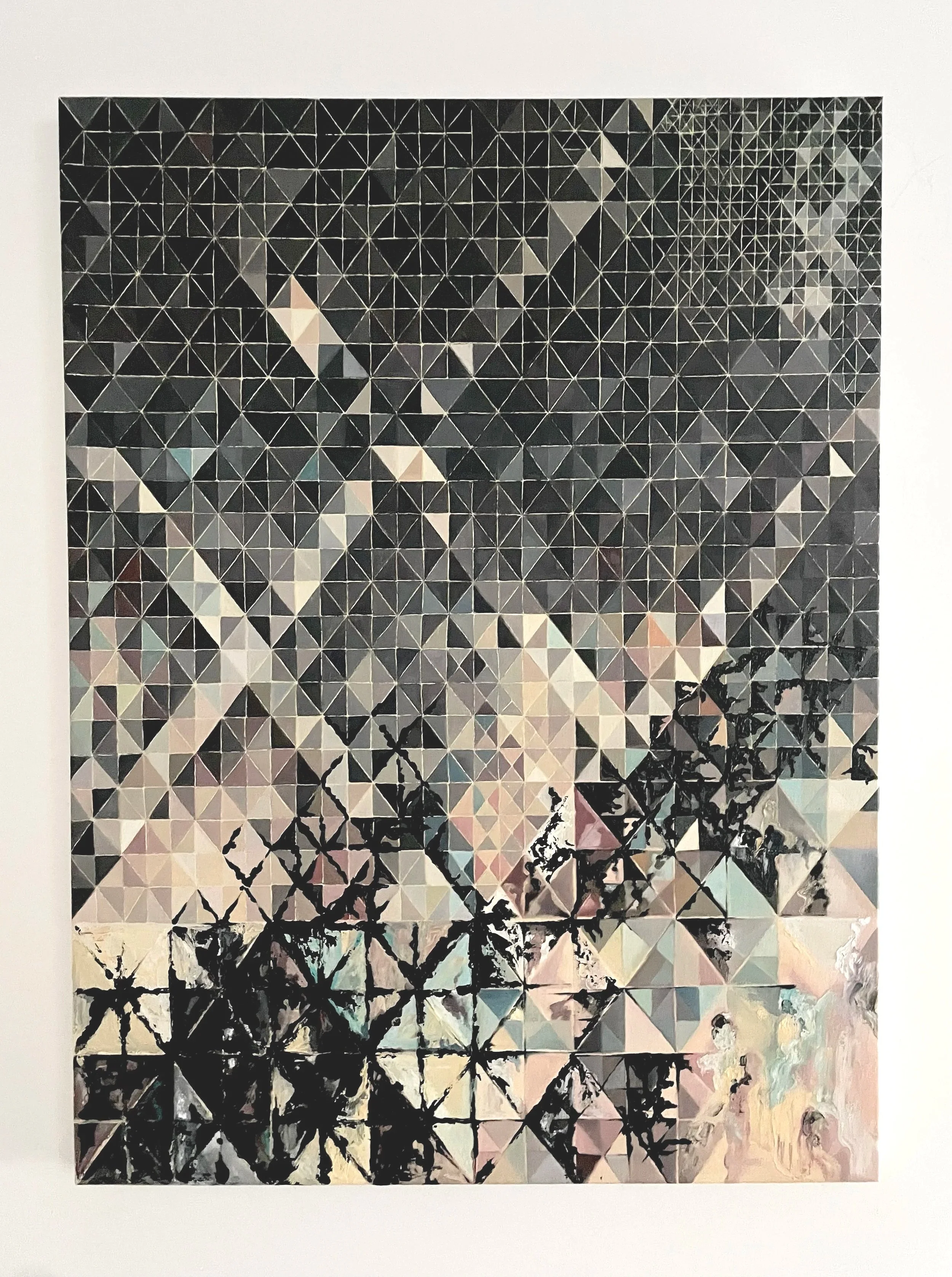 State 02 “Prolonged blackout”
Material: Oil on Linen

Year: 2025 
Dimensions: 102 x 76 x 3 cm
