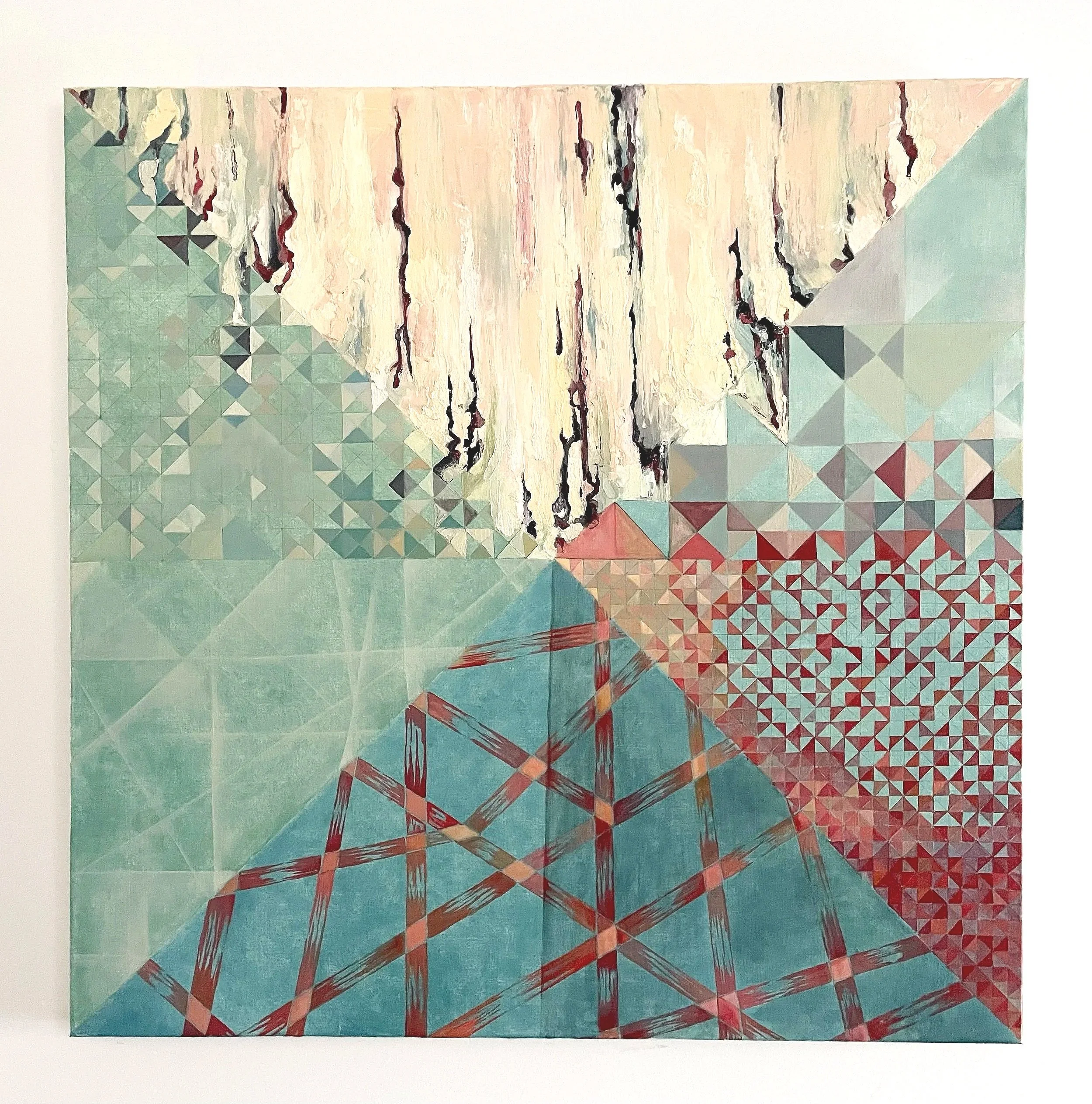 State 03 "Convergence"
Material: Oil, Graphite and Acrylic on Linen
Year: 2025  
Dimensions: 102 x 102 x 3 cm 
SOLD
