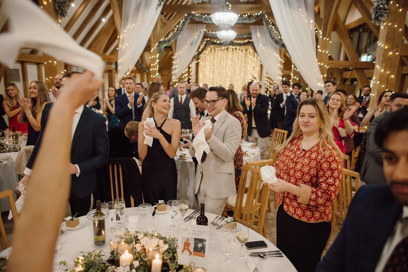 Christmas party at The Old Kent Barn in Kent guests enjoying the dining