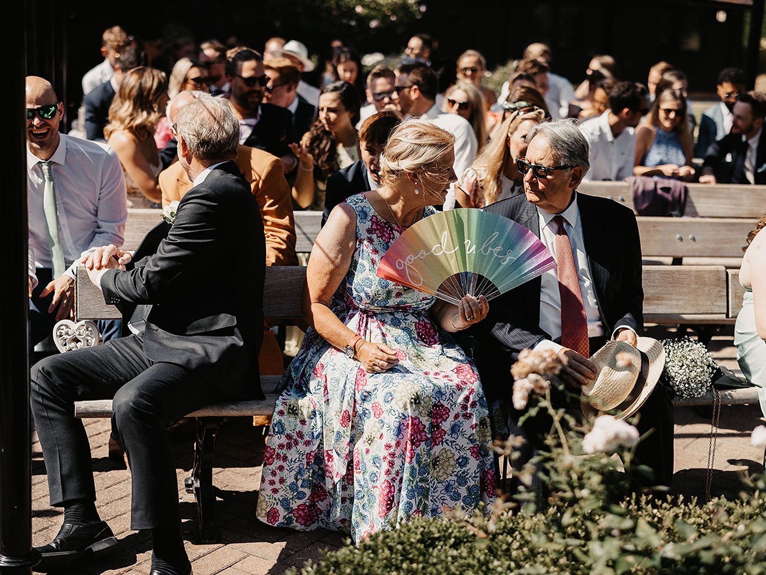 The-Old-Kent-Barn-Wedding-Venue-Garden-Ceremony-guests-seated