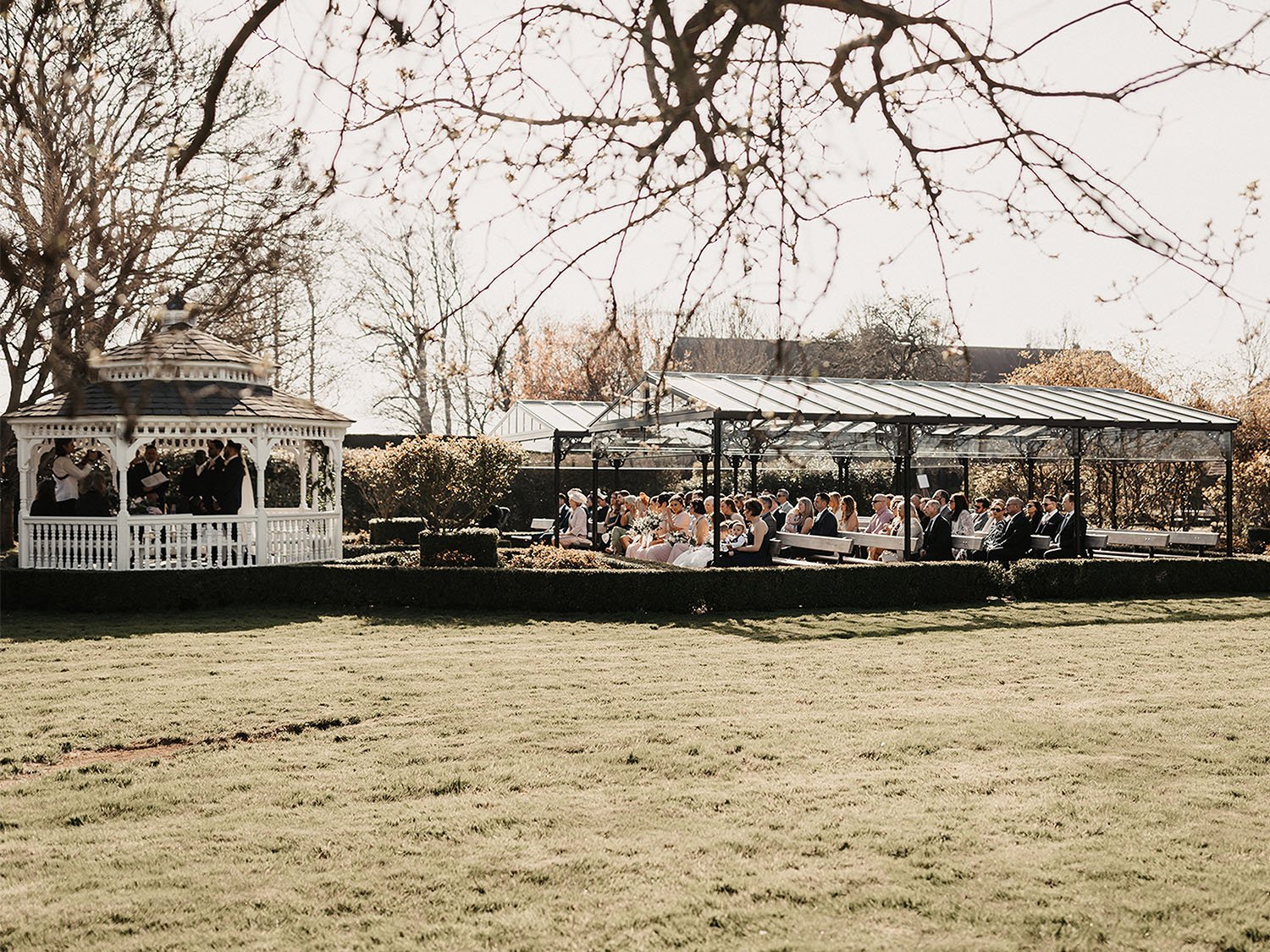 The Old Kent Barn Wedding Venue Garden Ceremony Area (Outdoors)