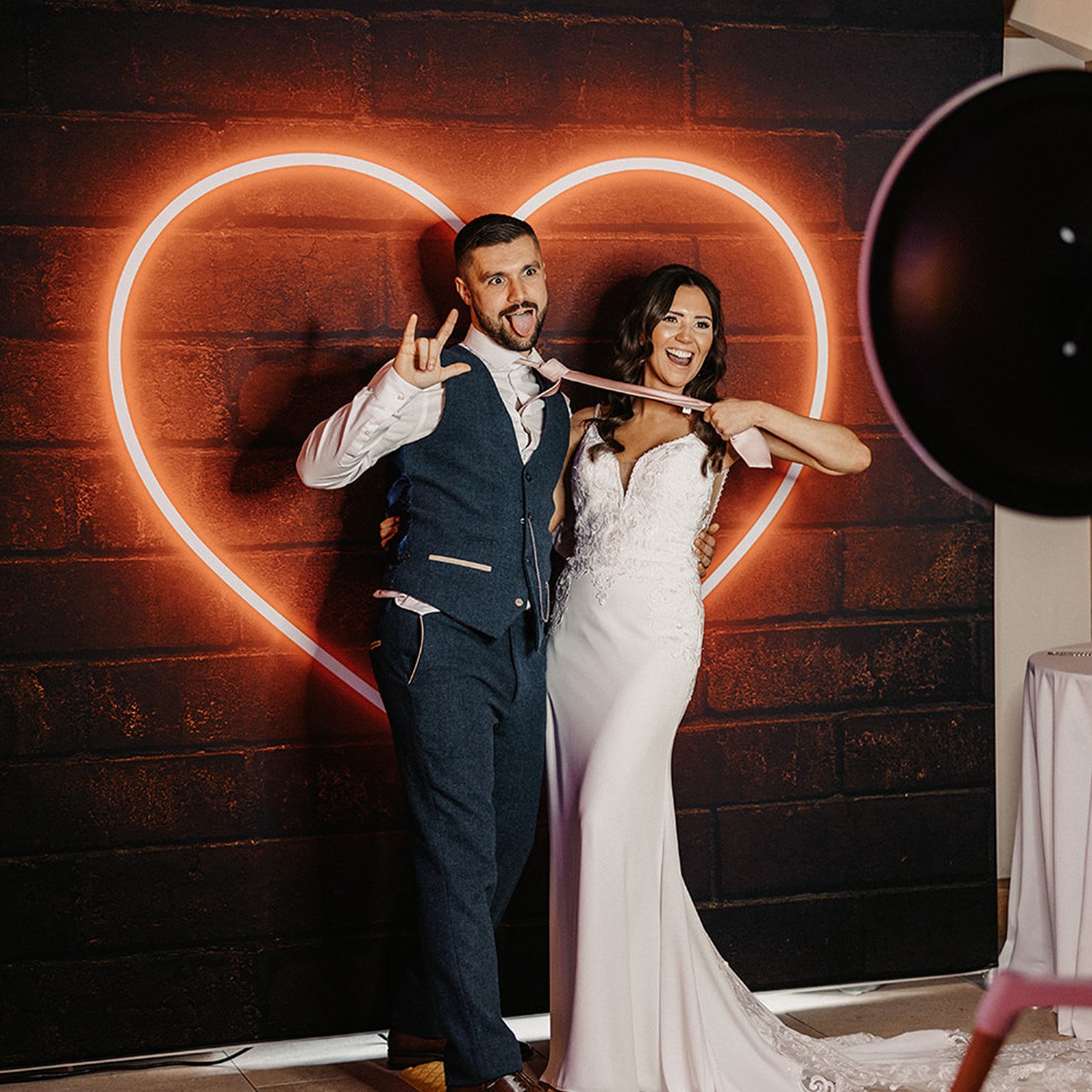 The Old Kent Barn evening fun Photo Booth couple