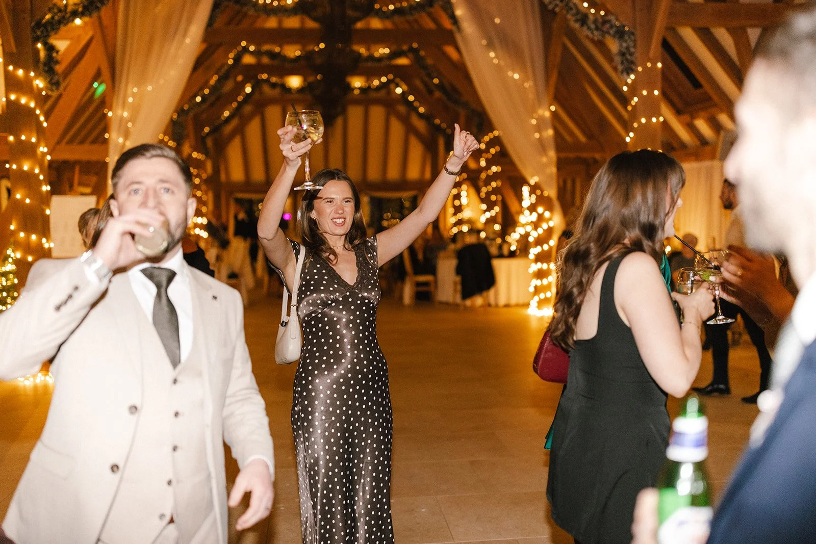 Christmas party at The Old Kent Barn in Kent guests enjoying the dance floor