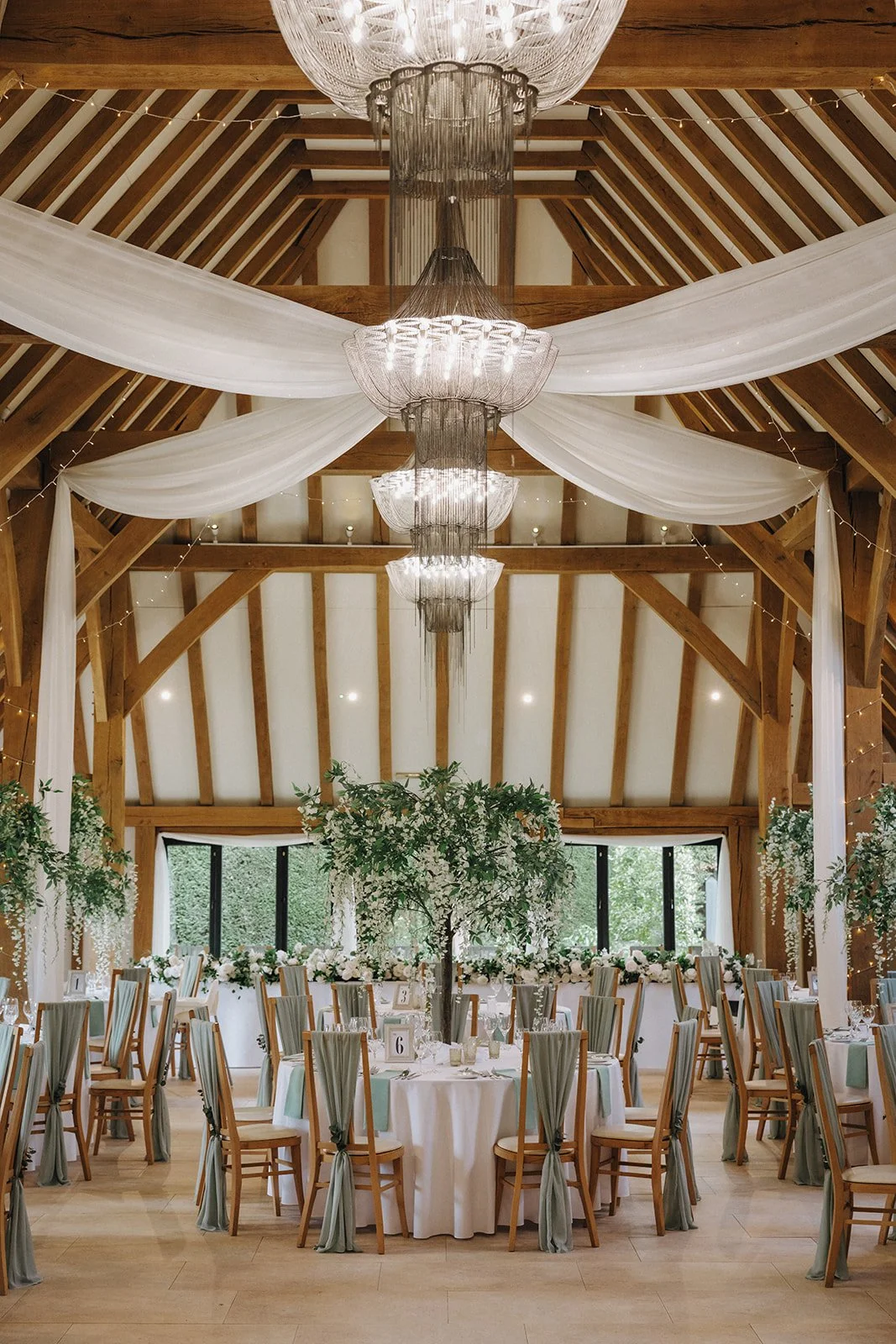 new barn interior styled for a last minute weddings kent